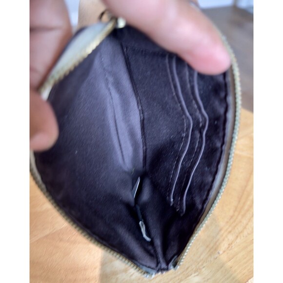 Coach Pebbled Leather Zipper Wristlet Wallet F58032 Clutch Cream - Picture 5 of 7